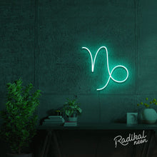 Load image into Gallery viewer, Capricorn Astrology Neon Sign - Aqua
