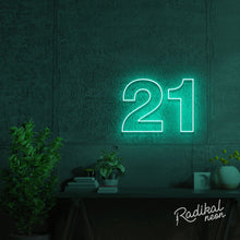 Load image into Gallery viewer, "The Big Two-One" 21st Neon Sign