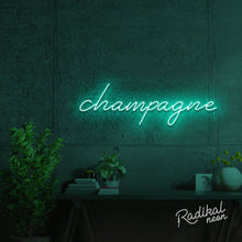 Load image into Gallery viewer, Champagne Neon Sign - Aqua