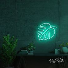 Load image into Gallery viewer, "Greenery" Monstera Leaf Neon Sign
