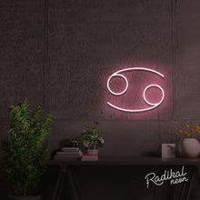 Load image into Gallery viewer, Cancer Astrology Neon Sign - Blush Pink