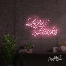 Load image into Gallery viewer, "How many?" Zero Fucks Neon Sign