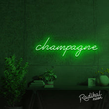 Load image into Gallery viewer, Champagne Neon Sign - Bright Green