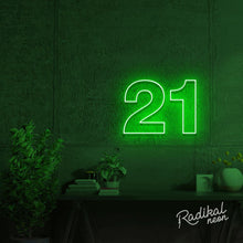 Load image into Gallery viewer, "The Big Two-One" 21st Neon Sign