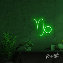 Load image into Gallery viewer, Capricorn Astrology Neon Sign - Bright Green