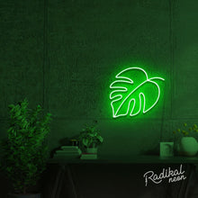 Load image into Gallery viewer, "Greenery" Monstera Leaf Neon Sign