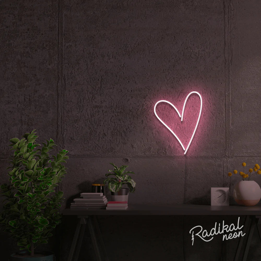 Love heart best sale neon light
