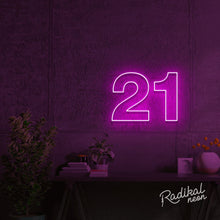 Load image into Gallery viewer, "The Big Two-One" 21st Neon Sign