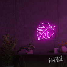 Load image into Gallery viewer, "Greenery" Monstera Leaf Neon Sign