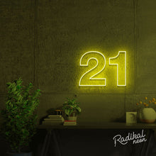 Load image into Gallery viewer, "The Big Two-One" 21st Neon Sign