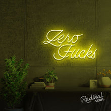 Load image into Gallery viewer, "How many?" Zero Fucks Neon Sign