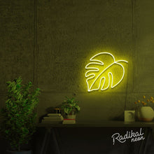 Load image into Gallery viewer, "Greenery" Monstera Leaf Neon Sign