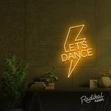 Load image into Gallery viewer, "Let’s Dance" Bowie Neon Sign - Golden Yellow