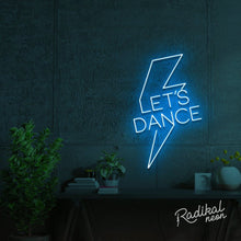 Load image into Gallery viewer, "Let’s Dance" Bowie Neon Sign - Light Blue