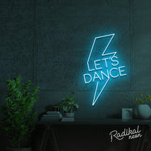 Load image into Gallery viewer, "Let’s Dance" Bowie Neon Sign - Pale Blue