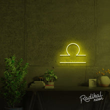 Load image into Gallery viewer, Libra Zodiac Neon Sign - Lemon Yellow