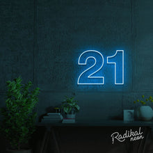Load image into Gallery viewer, "The Big Two-One" 21st Neon Sign