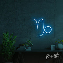 Load image into Gallery viewer, Capricorn Astrology Neon Sign - Light Blue