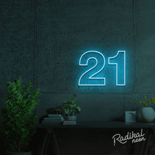 Load image into Gallery viewer, "The Big Two-One" 21st Neon Sign