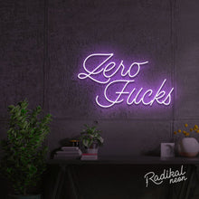 Load image into Gallery viewer, "How many?" Zero Fucks Neon Sign