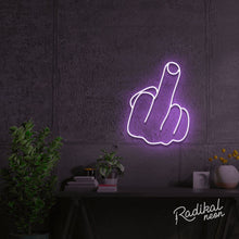 Load image into Gallery viewer, middle finger neon sign