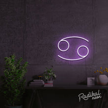 Load image into Gallery viewer, Cancer Astrology Neon Sign - Pale Purple