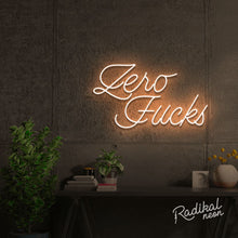 Load image into Gallery viewer, "How many?" Zero Fucks Neon Sign