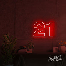 Load image into Gallery viewer, "The Big Two-One" 21st Neon Sign