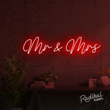 Load image into Gallery viewer, Mr & Mrs Wedding Neon Sign