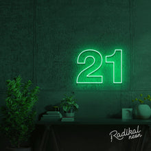 Load image into Gallery viewer, "The Big Two-One" 21st Neon Sign