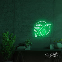 Load image into Gallery viewer, "Greenery" Monstera Leaf Neon Sign