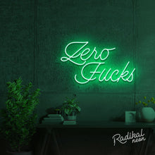 Load image into Gallery viewer, "How many?" Zero Fucks Neon Sign