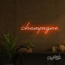 Load image into Gallery viewer, Champagne Neon Sign - Bright Orange