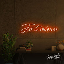 Load image into Gallery viewer, "Je t'aime" I love you Neon Sign