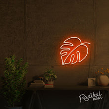 Load image into Gallery viewer, "Greenery" Monstera Leaf Neon Sign