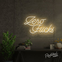 Load image into Gallery viewer, "How many?" Zero Fucks Neon Sign