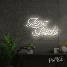 Load image into Gallery viewer, "How many?" Zero Fucks Neon Sign