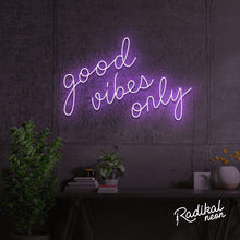 Load image into Gallery viewer, Good Vibes Only Neon Sign
