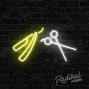 Razor & Scissors Neon Sign