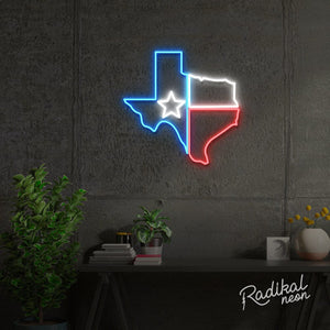 "Texas" Lone Star State Neon Sign
