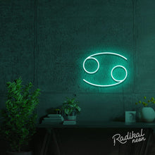 Load image into Gallery viewer, Cancer Astrology Neon Sign - Aqua
