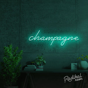 Champagne Neon Sign - Aqua