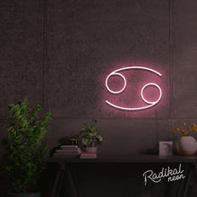 Load image into Gallery viewer, Cancer Astrology Neon Sign - Blush Pink
