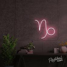 Load image into Gallery viewer, Capricorn Astrology Neon Sign - Blush Pink
