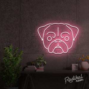 Pug Dog Neon Sign