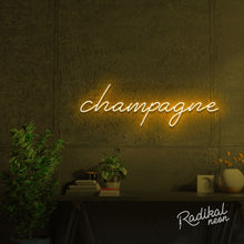 Load image into Gallery viewer, Champagne Neon Sign - Golden Yellow
