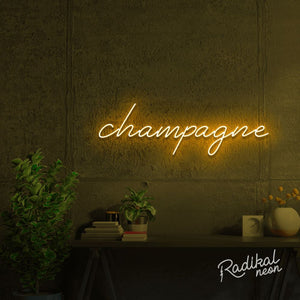 Champagne Neon Sign - Golden Yellow