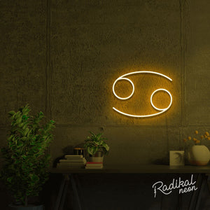 Cancer Astrology Neon Sign - Golden Yellow