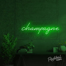 Load image into Gallery viewer, Champagne Neon Sign - Bright Green
