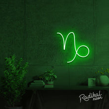 Load image into Gallery viewer, Capricorn Astrology Neon Sign - Bright Green
